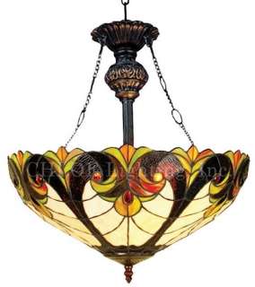   Fixture Hanging Pendant Victorian Stained Glass 16 Lamp Shade  