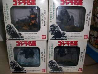 Godzilla Diorama Full set of 4 MISB 1954/1962/1964/1995  