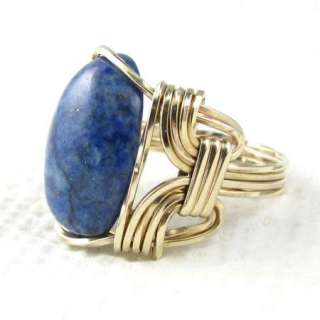   Lapis Lazuli Gemstone Ring 14K Rolled Gold Custom Jewelry  
