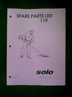 SOLO WEED TRIMMER BRUSH CUTTER MODEL 119 PARTS MANUAL  