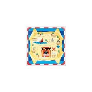   Treasure Theme Party 10 Disposable Square Paper Plates: Toys & Games