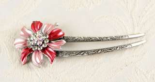 New Flower w/ SWAROVSKI Crystal Hair Stick Pin  
