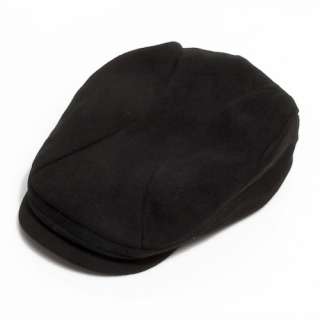 Mens Cotton Flat Cap Beret Driving Cabbie Hat Black  