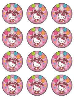 Hello Kitty edible cake image topper 12  cupcake  