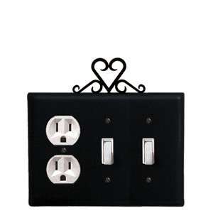   Heart   Single Outlet, Double Switch Electric Cover