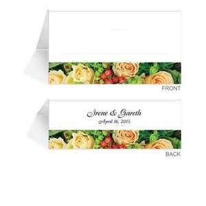  230 Personalized Place Cards   Yellow Rose Garden Glee 