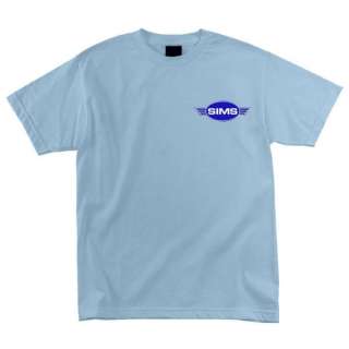 Sims WINGS LOGO Skateboard Shirt LIGHT BLUE LARGE  