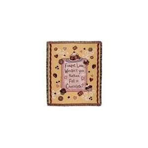 Forget Love Fall in Chocolate Dessert Cupcake Tapestry Throw Bla 