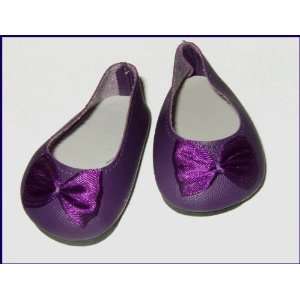  Purple Fancy Slip on Flats Doll Shoes Fit Bitty Baby and 