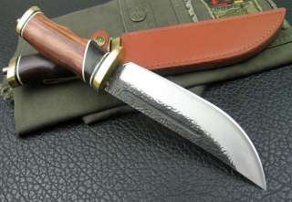 Custom Forged 5160 Large Exotic Wood Hunting Knife  