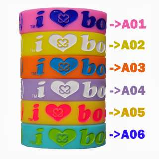 Multicolor I Love Boobies Silicone Wristband Bracelet Rubber Luminous 