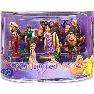 Disney Tangled Deluxe Rapunzel 9Piece Figurine Set Rapunzel, Flynn 