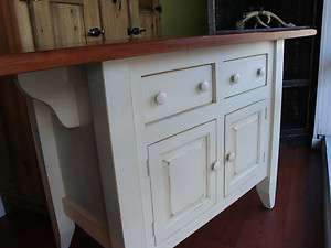 Cottage Distressed Painted Kitchen Island Solid Wood Made in the USA 