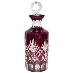  Essex Collection Red Cased Glass Decanter