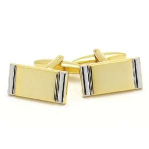  Gold Silver Bar Cufflinks Cuff Daddy Jewelry