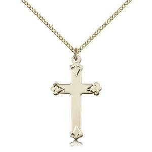 Gold Filled Cross Pendant Catholic Christian Crucifix Religious Medal 
