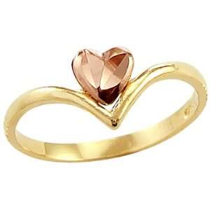   10.5   14k Yellow and Rose Gold Heart Love Unique Ladies Ring Jewelry