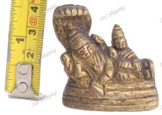 Solid Brass Hindu God Vishnu & Lakshmi Statue 