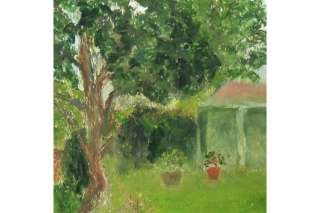 Sylvia Levine Cottage Garden Landscape Oil Painting  