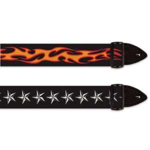  Guitar Straps   Flames / Stars (2 PACK) Video Games