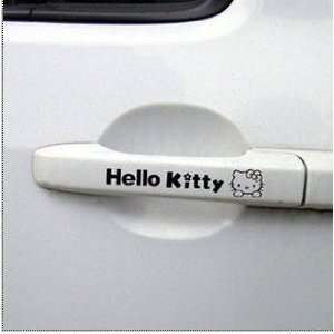  Hello Kitty Car Handle Car Laptop Decals  Black (1 Pair 