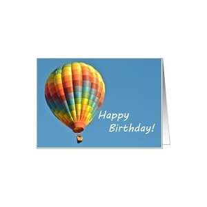 Colorful Hot Air Balloon Happy Birthday Card Health 