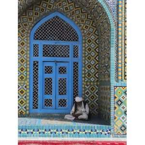  Pilgrim Sits in a Niche at the Shrine of Hazrat Ali, Mazar 