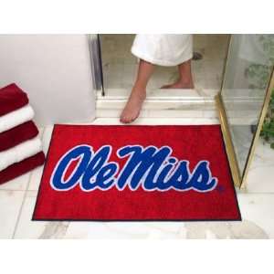 NCAA Ole Miss Rebels Chromo Jet Printed Rectangular Area Rug Floor Mat 
