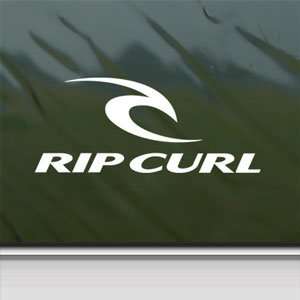 Rip Curl White Sticker Surf Skate Board Laptop Vinyl Window White 