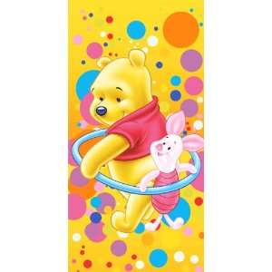 Disney Winnie the Pooh Beach Towel ~ Hula Hoop & Rainbow Bubbles ~ Can 
