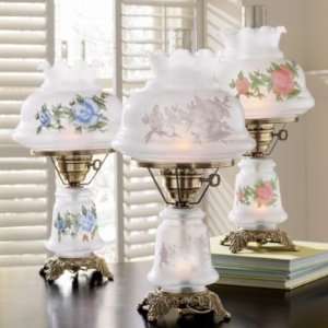 Floral Hurricane Lamps With Hand Blown Glass Shades: Home 