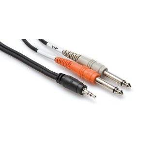 Hosa CMP153 Y Cable 1/8 Inch TRS to Dual 1/4 Inch TS Cable   3 Foot