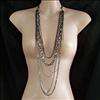   style jewellery multi chain strand antique silver plated long necklace