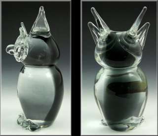   Nason Murano Italian Art Glass Owl Statue Figurine w/ Label  