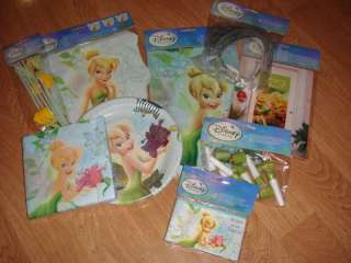 TINKERBELL PARTY PLATES, NAPKINS, INVITES, BANNER ETC  