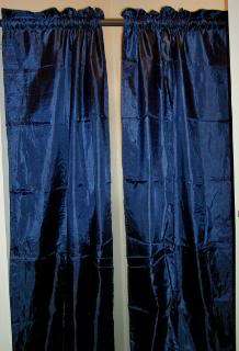 HOMESTYLE PAIR WINDOW PANELS LINED 84 X 84 NVY BLUE NIP  