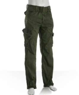 Jetlag dark green cotton Luca belted cargo pants  BLUEFLY up to 70% 