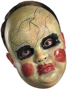 OLD SMEARY DOLL CRACKED FACE MAKEUP SCARY MASK DG23930  