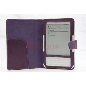 SAVEICON Purple Kindle 3 Leather Case Cover with Screen Protector Film 
