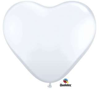 WHITE HEART 11 Balloons SHOWER WEDDING VALENTINES BABY  