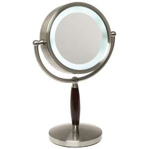    Jerdon Eclipse 7X Fluorescent Lighted Table Mirror, Nickel Beauty
