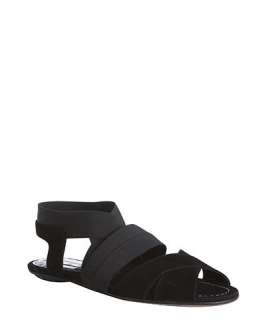 Prada black suede and elastic sandals