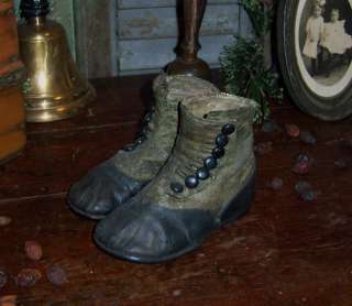 Antique Vtg Victorian Baby Childs Button Boot Shoes  