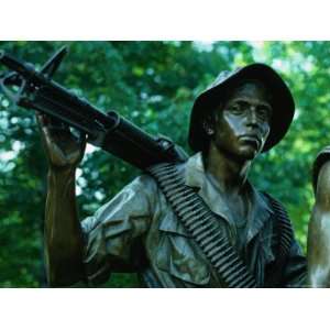 Detail of Statue of Soldiers at Vietnam War Memorial, Washington DC 