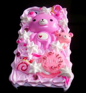 3D New Bear Candy Cream Cake Bling Case for iPhone 4 4G  