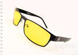 Black Polarized Aviator Night Vision Driving Mens Glasses Reduce Glare 
