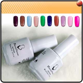 12pcs Mix Colors Nail Art Tips Soak Off w/Top & Base UV Gel Polish Set 