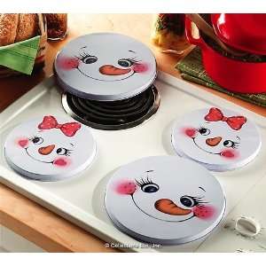  Snowman Face Round Stove Burner Covers 