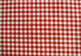 NEW RED GINGHAM CHECK RETRO OILCLOTH 48x48 TABLECLOTH  