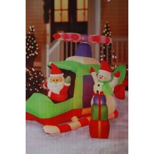   Animated Helicopter Santa Frosty & Gifts Patio, Lawn & Garden